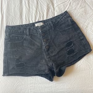 high waisted black denim shorts (sz 28)